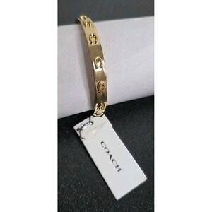 NEW COACH Signature C Hinged Bangle Bracelet Gold